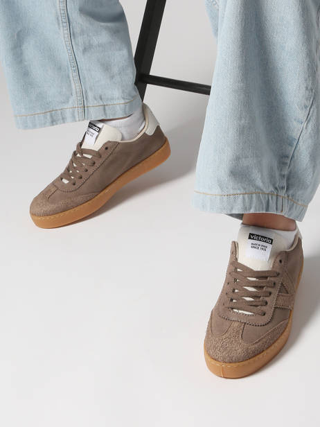 Sneakers Berlin Uit Leder Victoria Bruin women 1126229 ander zicht 1